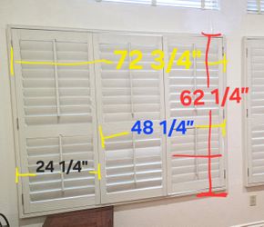 Make An Offer - Wood Plantation Shutters 62 1/4" X 72 3/4"