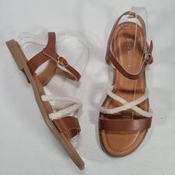 Ron White Strappy Rope Sandals Brown Women Size 10