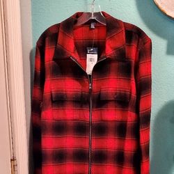 Chaps  RED  AND BLACK PLAID FLANNEL LONG SLEEVE SHIRT..SIZE 1X WOMENS..BRAND NEW!
