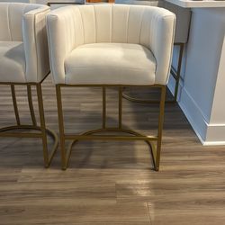 Cream chair with gold base