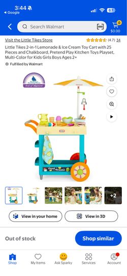 Little Tikes 2-in-1 Lemonade & Ice Cream Toy Cart