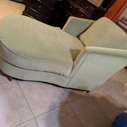 Chaise Lounge Sage Green Velvet 