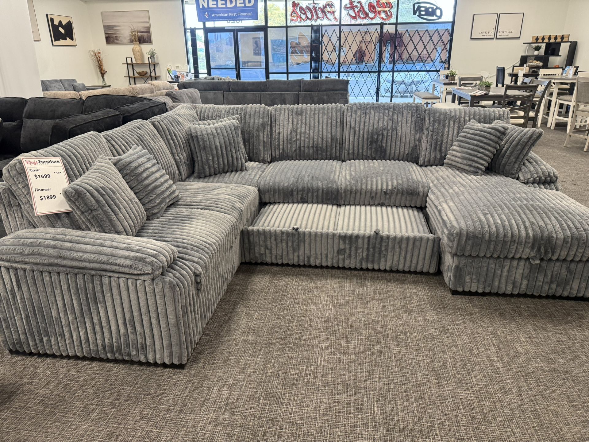 Light Gray Sofa Sectional Pullout Set - Free Delivery Promo