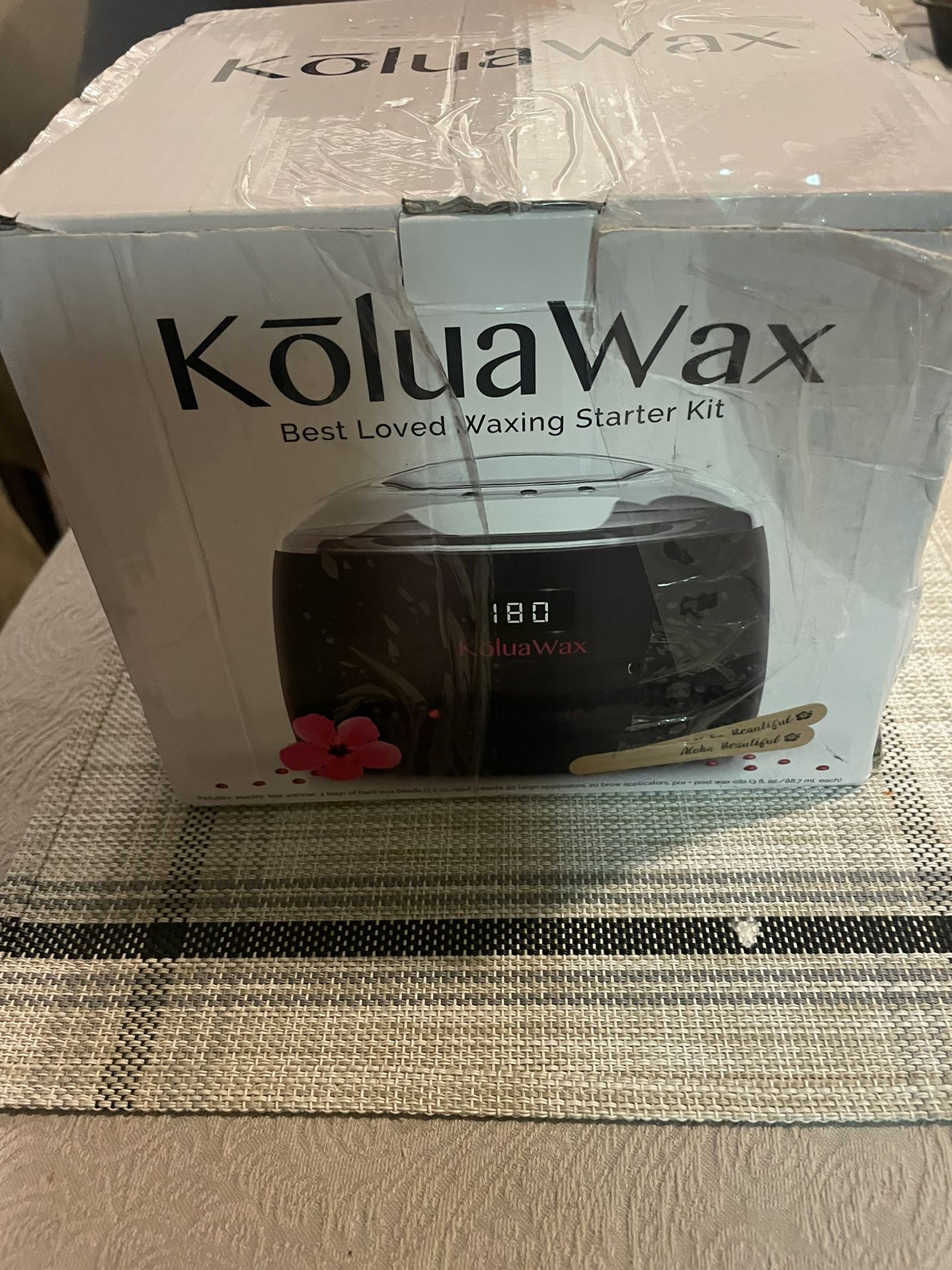 KoluaWax Premium Waxing Kit for Women - Hot Melt Hard Wax Warmer for Hair Removal, Eyebrow, Bikini, Legs, Face, Brazilian Wax - Machine, 4-Pack Beads,
