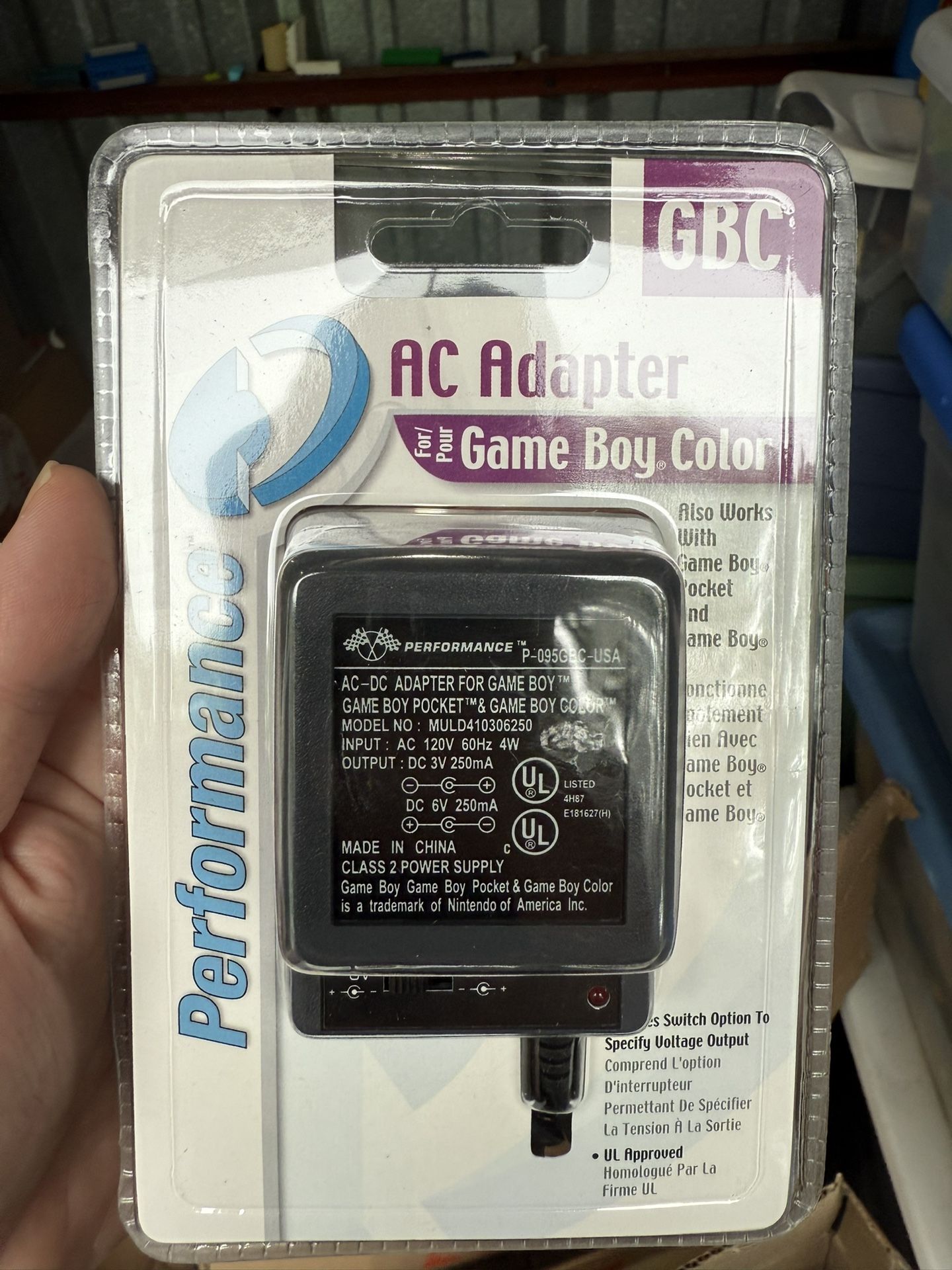 Performance AC Adapter For Gameboy Color Brand New In Box