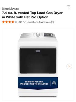 Maytag front load gas dryer