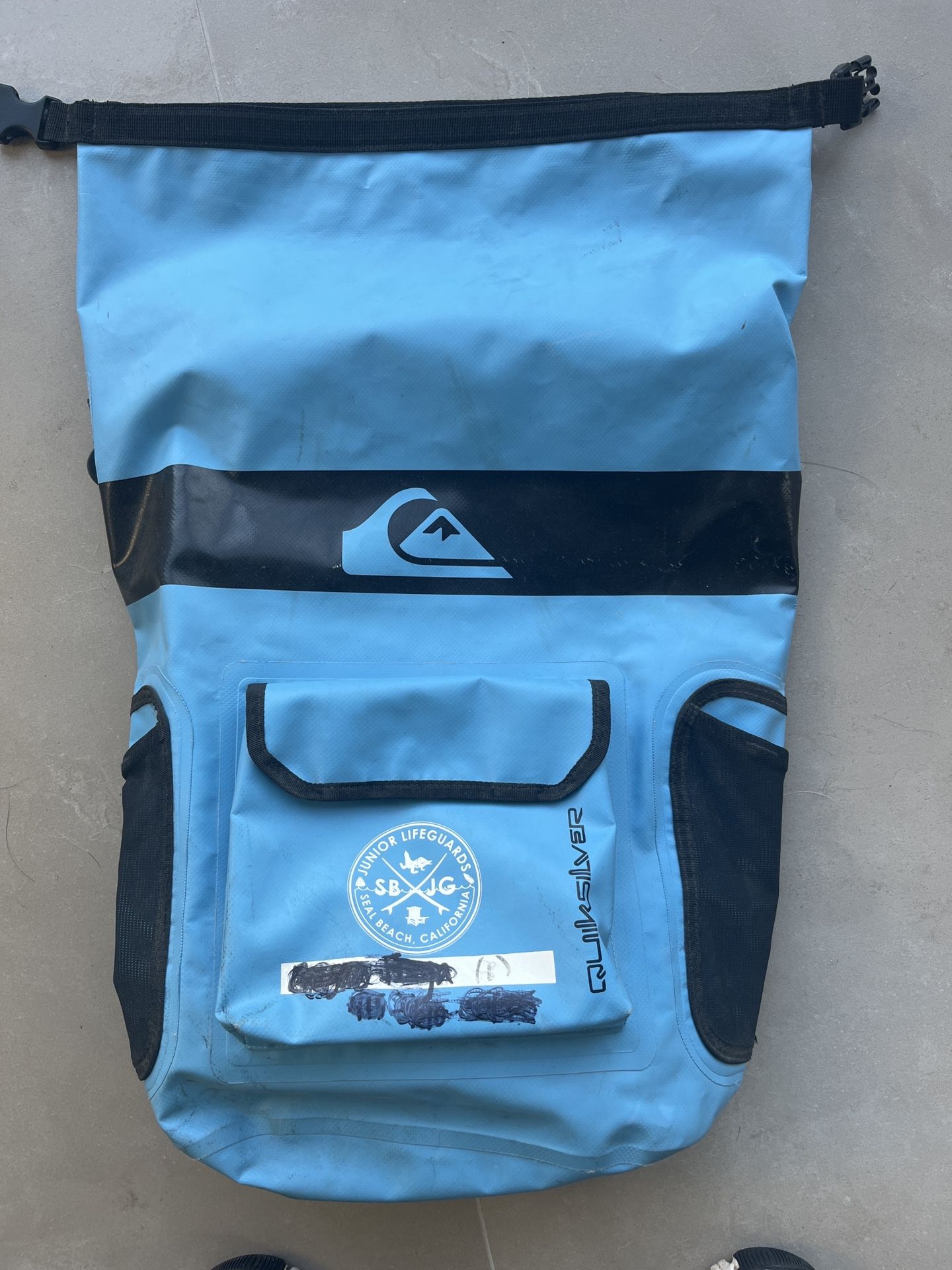 Quicksilver, Seal Beach, junior lifeguard, dry bag backpack used a few times