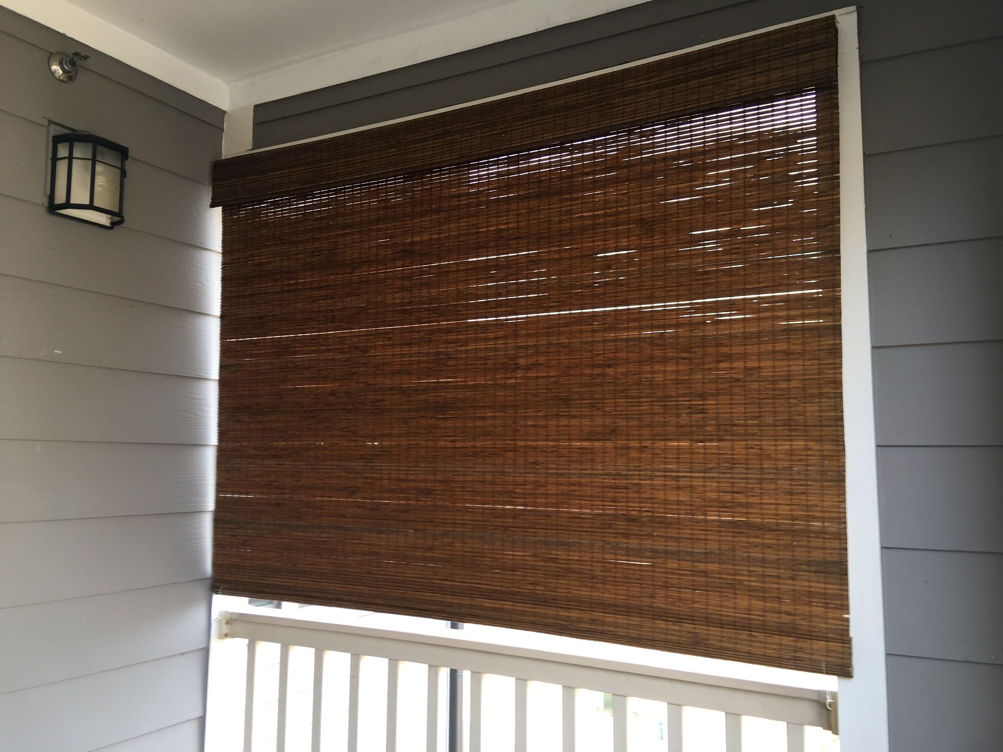 Select Blinds Custom Made, 72” W x 55” H, Classic Woven Woods, Color: Brown Dracaena