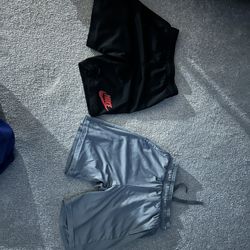 Two Nike Shorts Black And Grey 