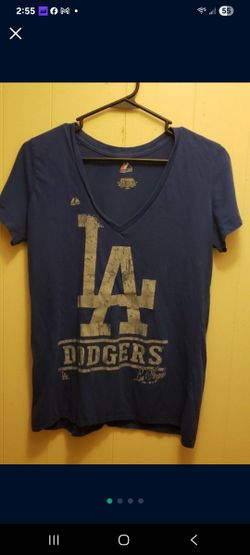 LA DODGERS WOMEN'S V CUT SHIRT TOP SZ LARGE