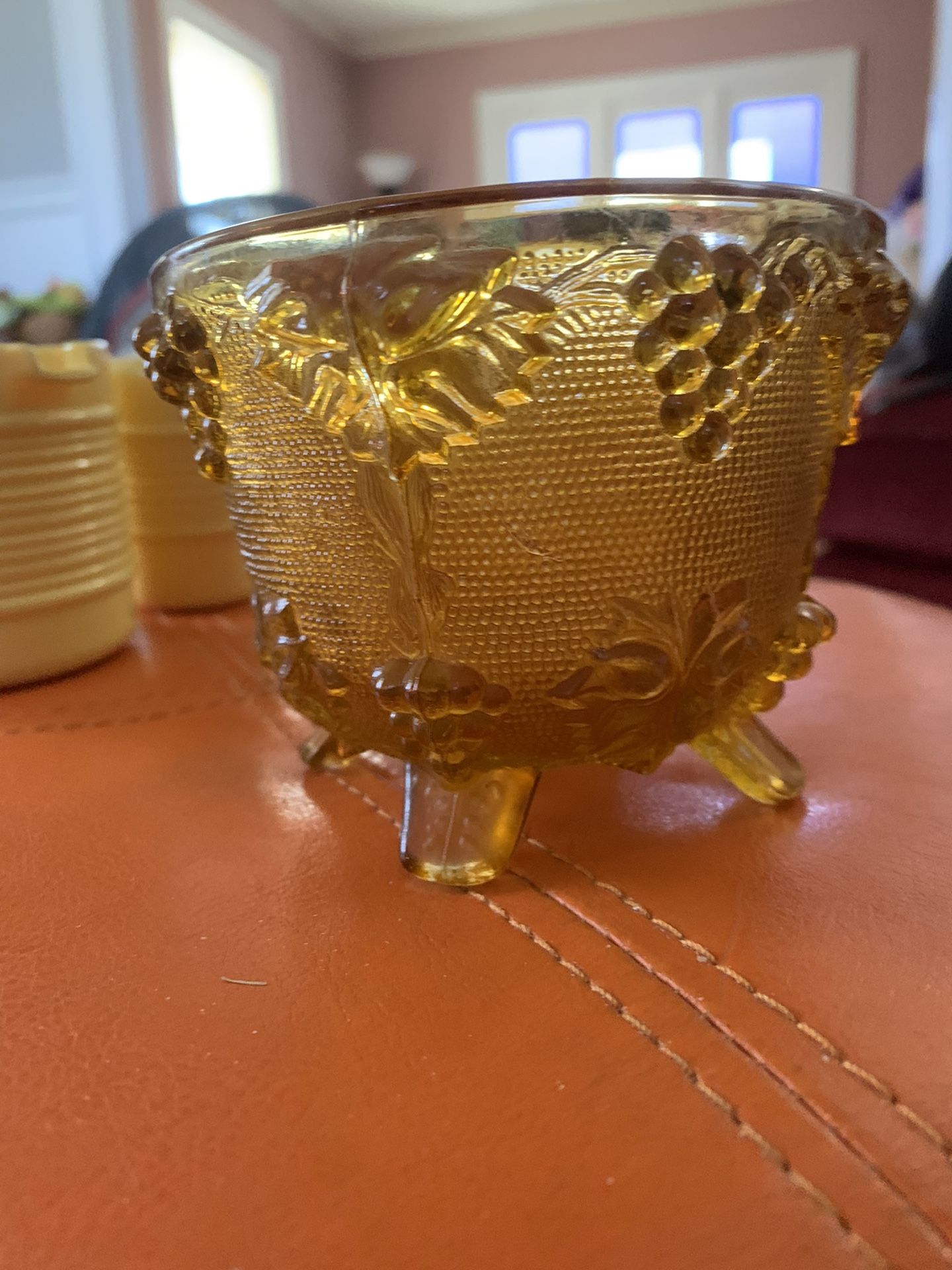 Jeanette Glass -amber candy dish
