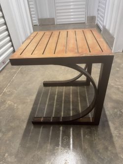 Cast Aluminum Side Table  20” deep  20” wide 22 1/4” tall 