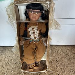 24” Porcelain Native American Doll
