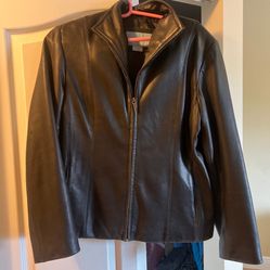 Women Leather Jacket Size M