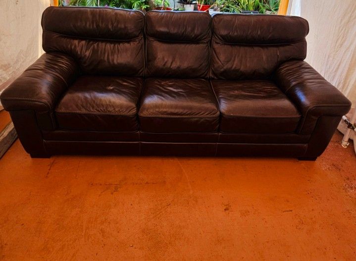 Brown Leather Sofa