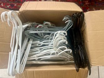 78 White, Black & Gray plastic hangers