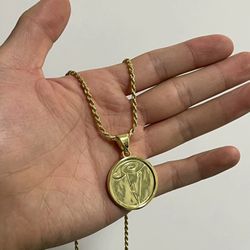 Hercules Lightning Medallion Pendant – Gold Plated Over Sterling Silver