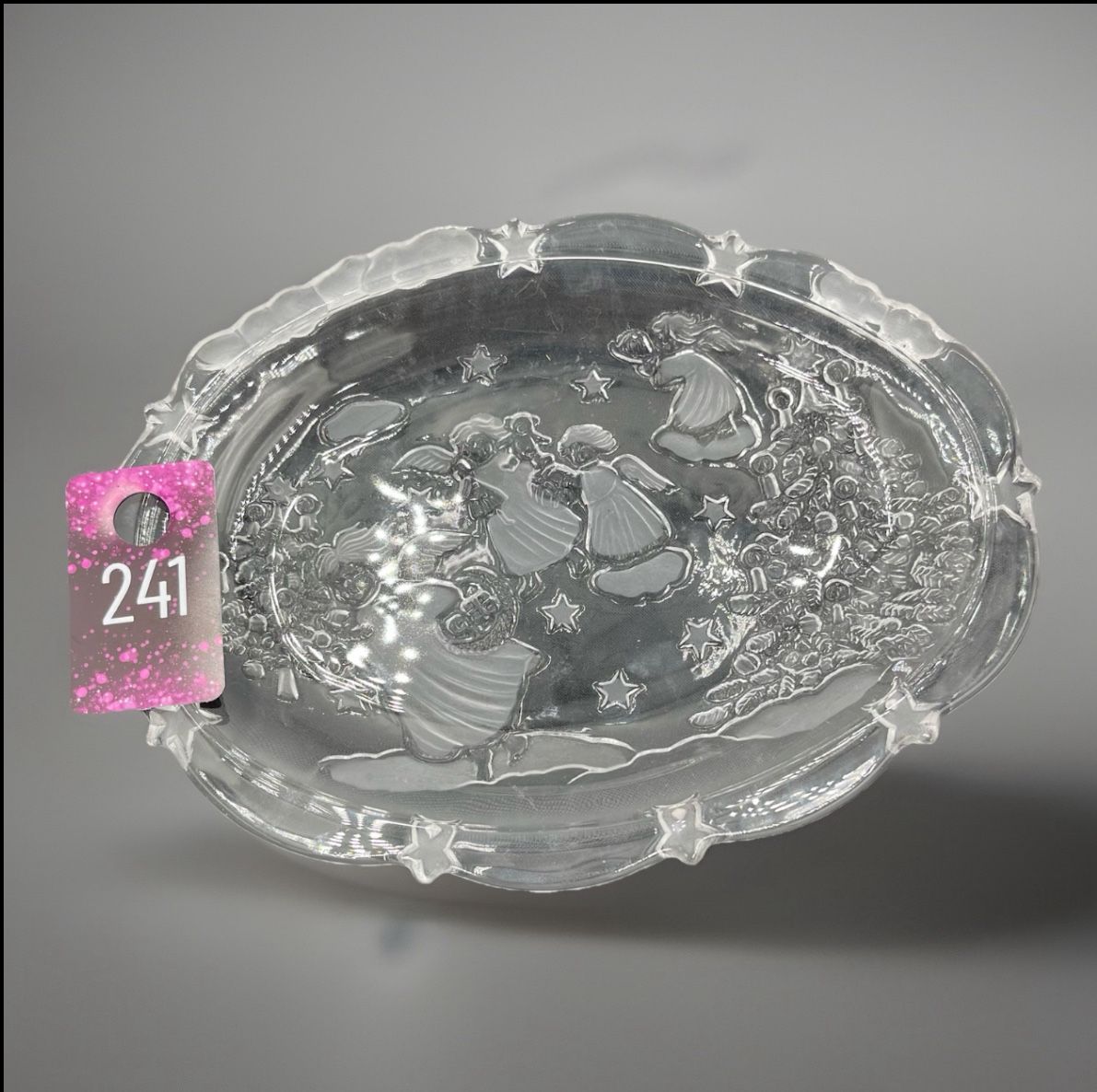 Mikasa Holiday Lights - Christmas Oval Sweet Dish 9.25" Plate . Angels (p241)