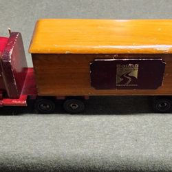Vintage Handmade Wooden Semi Truck and Trailer