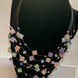 Women Collar Chokers Jewelry Multi layer  Pearl Beads Necklace $7