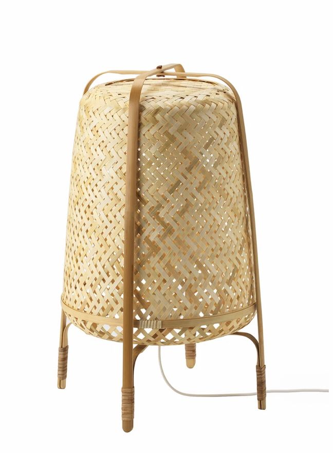 IKEA KNIXHULT Floor Lamp Handmade with Bamboo