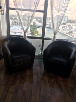 2 Leather Chairs For Sale 