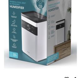 New Homedics Premium Warm& Cool Mist Ultrasonic Humidifier, Topfill,58 Hour Runtime Up to 750 SF