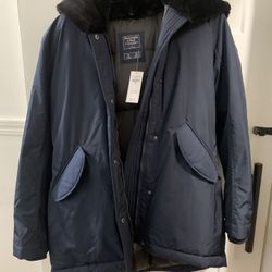 Abercrombie Women Parka Jacket ( Navy Blue)