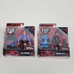 The Batman DC Penguin & Selina Kyle Spin Master Action Figures 4" New!