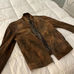 John Varvatos Suede Leather Jacket Size Large