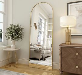63.5” x 20.5” Beauty peak Arch Gold Framed Full Length Floor Mirror.
