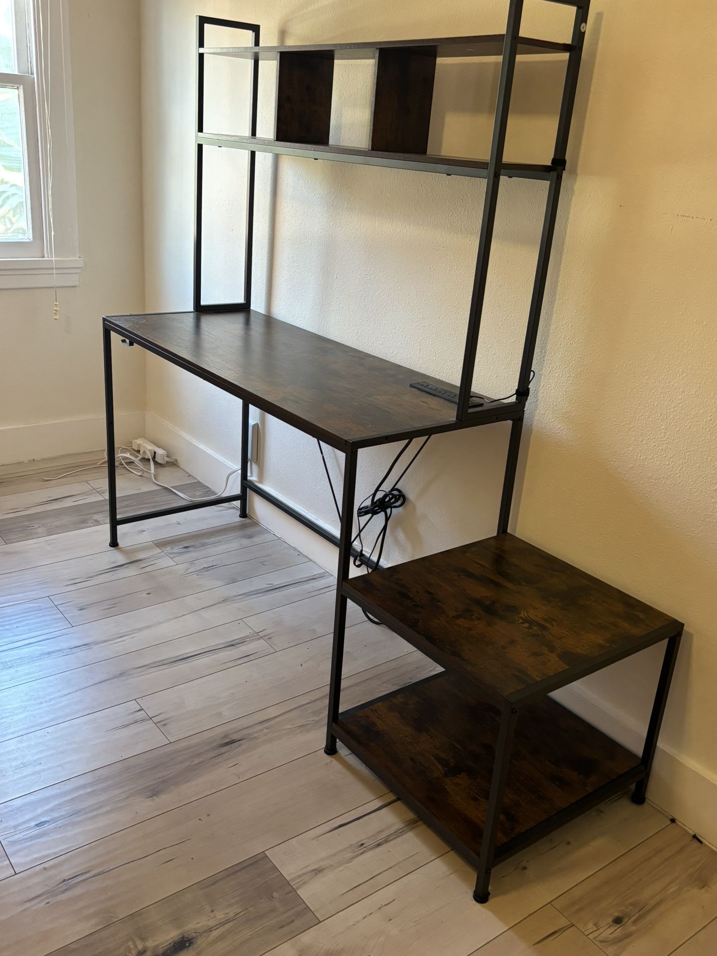 Tiered Computer Desk w/LED Strip