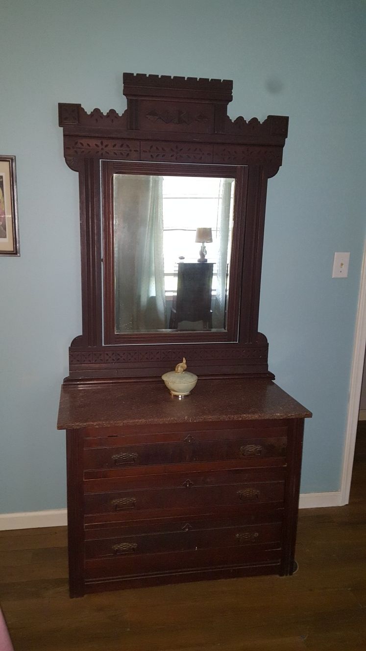 Antique Marble Top Dresser