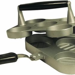 Mini Burger Press Pan Grill, 5 Slot - Makes 5 Mini Hamburger Burgers/Sliders