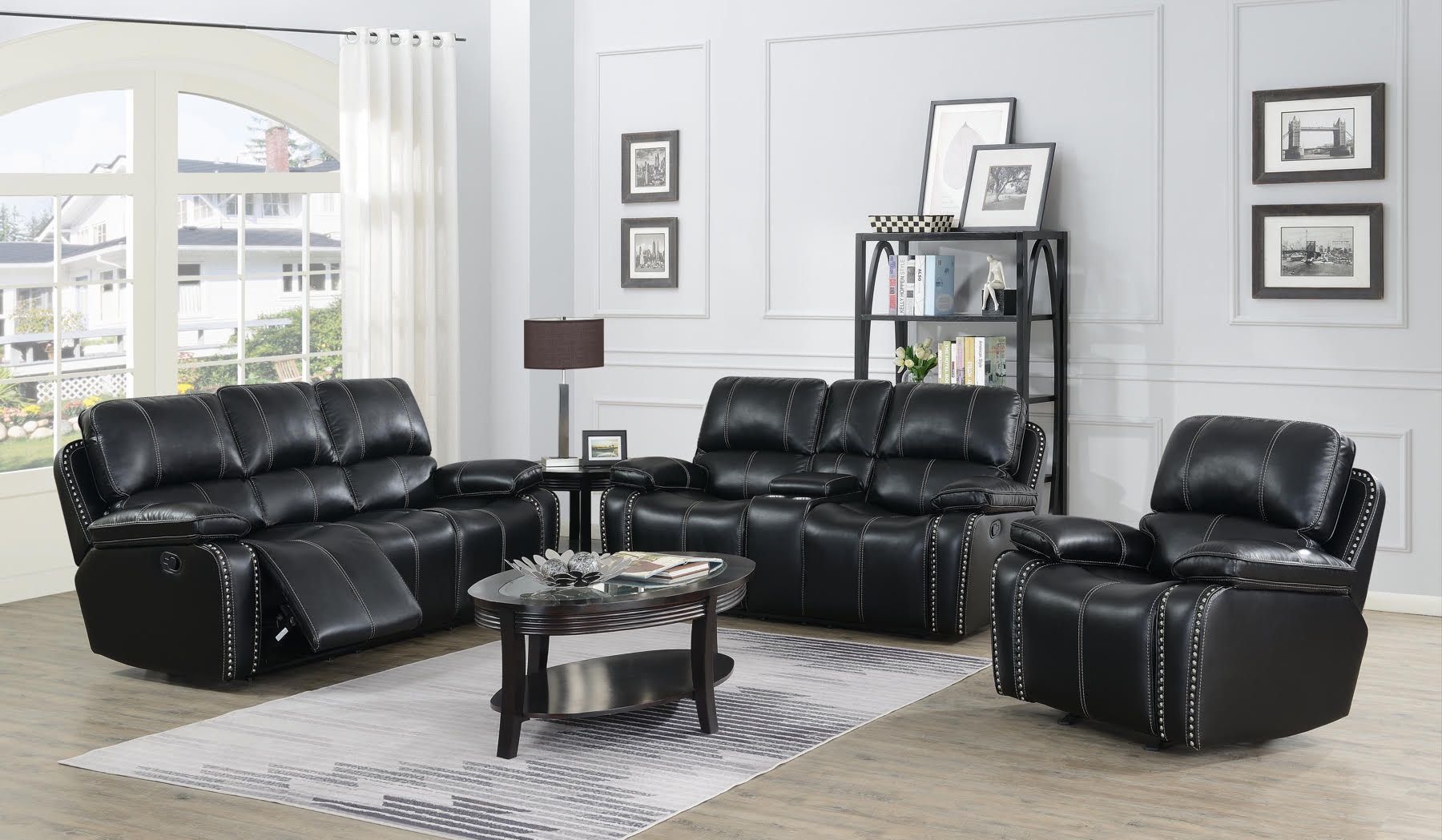 NEW! Black Recliner Sofa & Recliner Loveseat