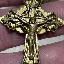Gold Tone Religious Pendants Cross And Virgen Mary Pendants 