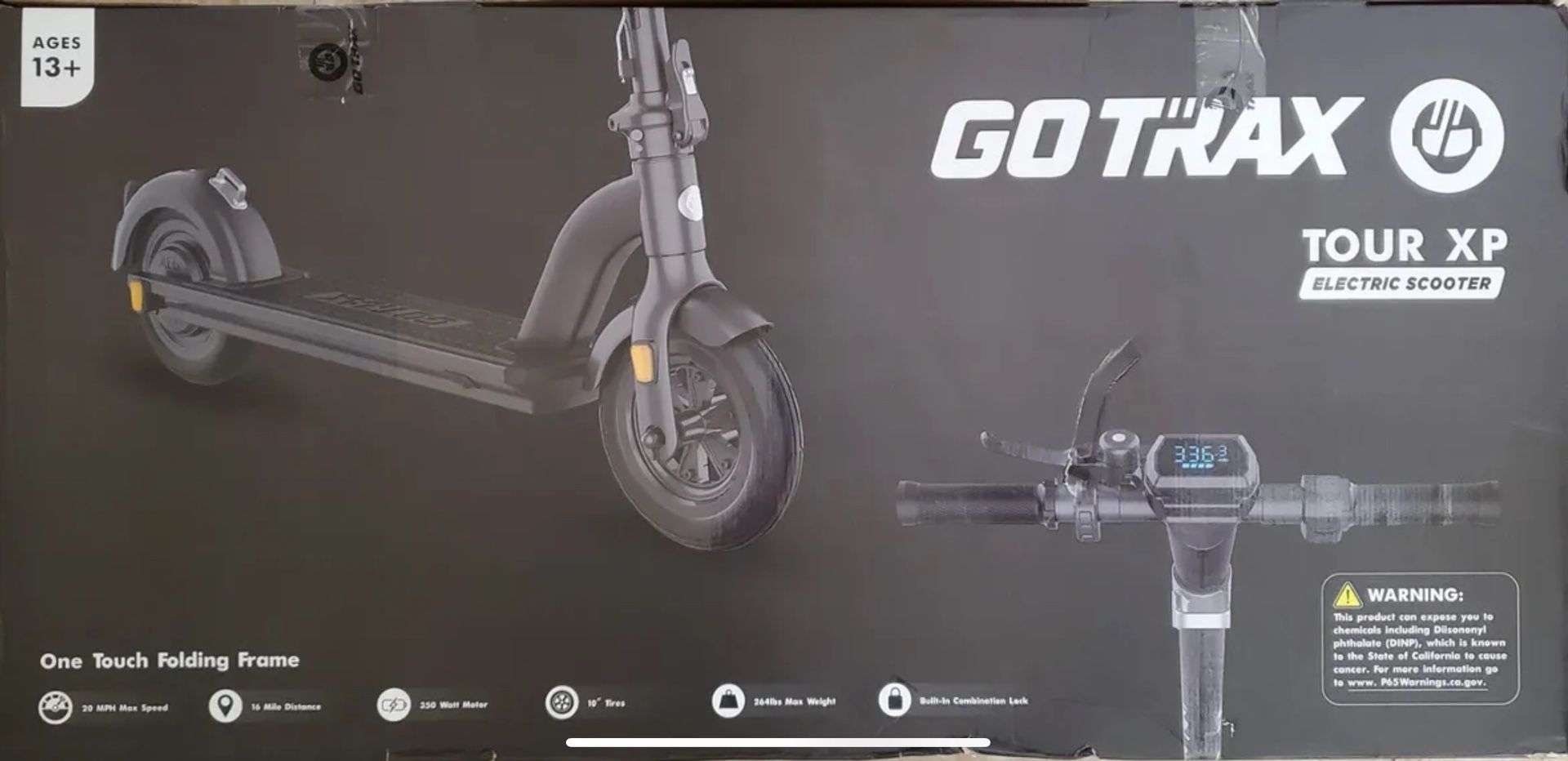 New GOTRAX Tour XP 350W Electric Scooter