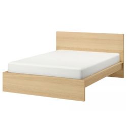 KING Size IKEA Malm light Brown Wood Bed frame