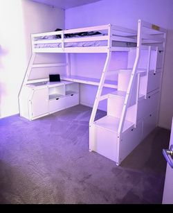 Loft Bed with desk and drawers