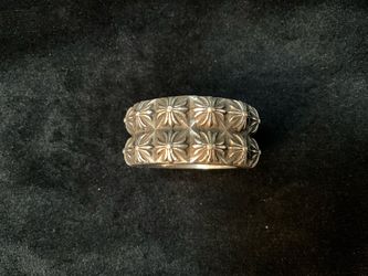 Chrome Hearts Pete Punk Double Row Ring Sterling Silver Gothic Cross Designer Jewelry