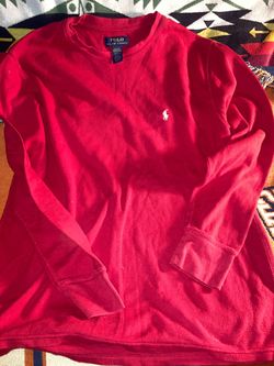 Polo Ralph Lauren Red Thermal Long Sleeve Shirt