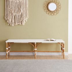 Lillyme Wicker Rattan Bench by Lemons & Me