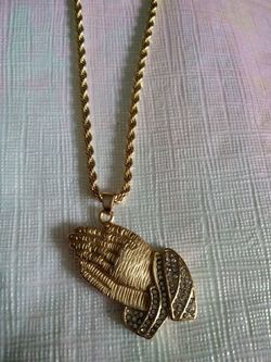 Gold plated chain whith zirconia stone, chain size 24"