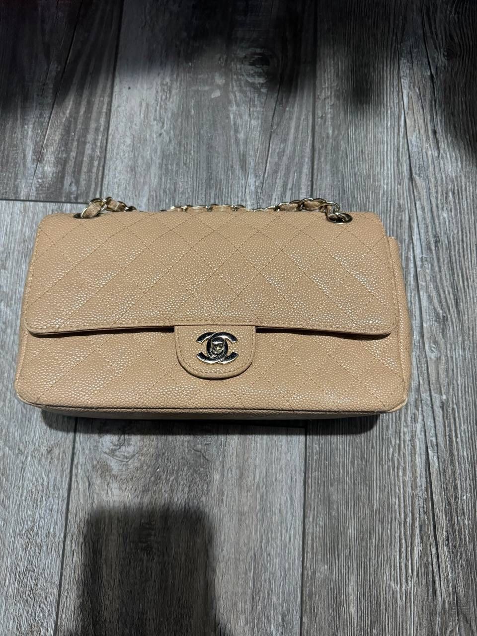 Chanel classic Chain Clutch Beige caramel caviar gold hw Bag