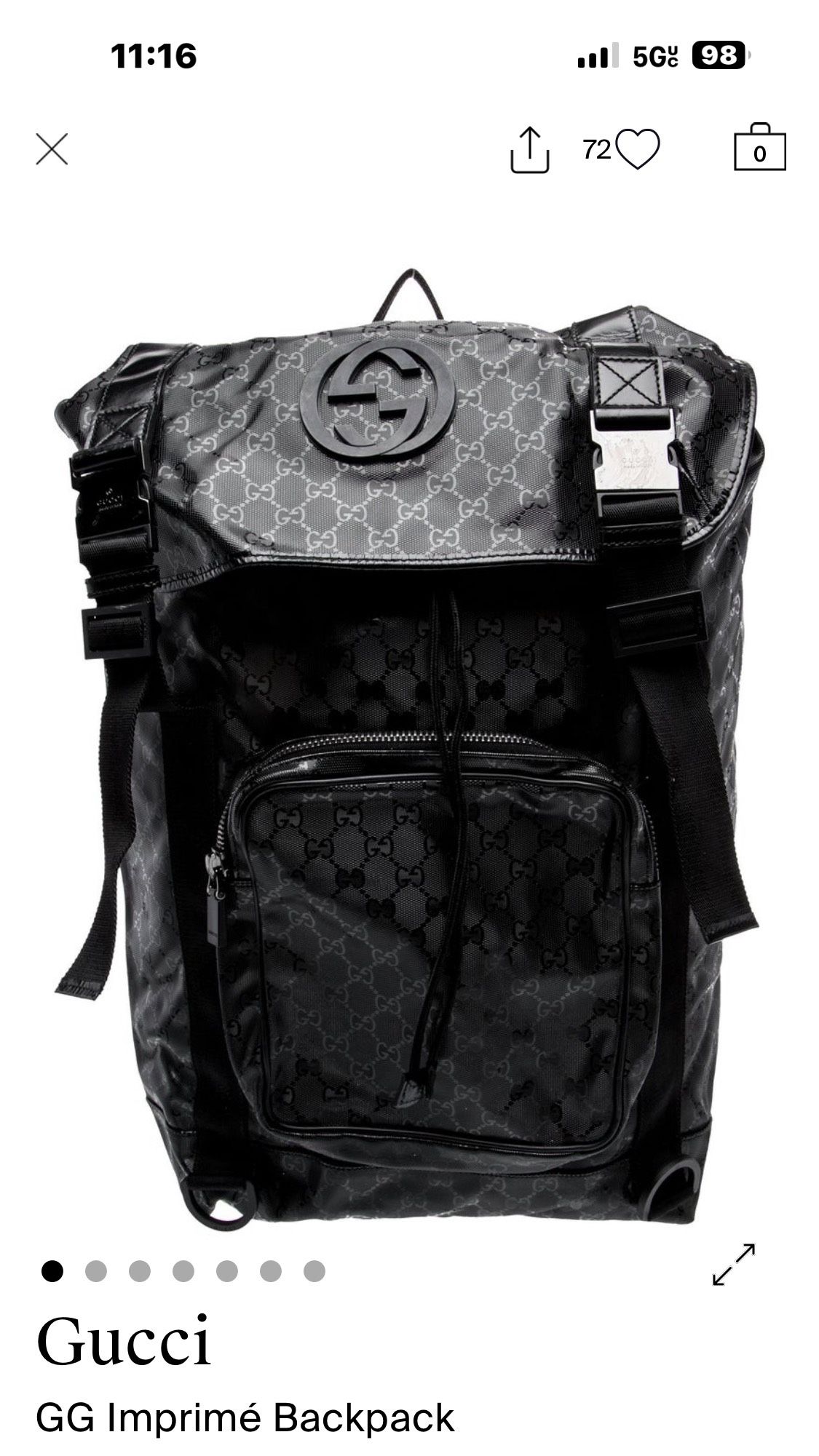 AUTHENTIC GICCI BACKPACK UNISEX