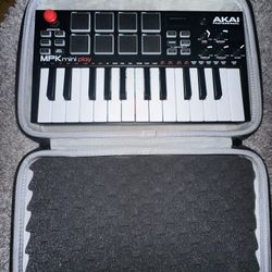 akai midi keyboard with case