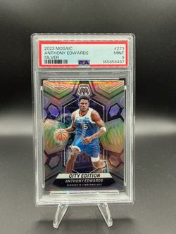 PSA 9 Anthony Edwards 2023 Silver Mosaic Prizm Timberwolves