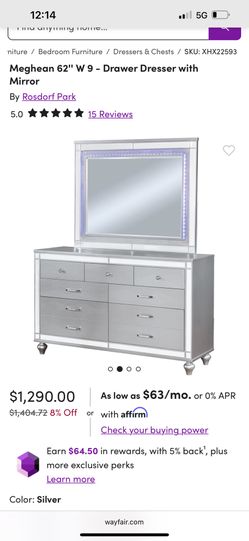 Silver Light Up Alligator Dresser