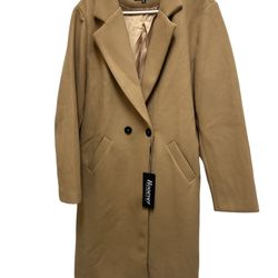 However Women’s  Winter Wool Coat Casual Notch Lapel Single-Breasted Coat XL New