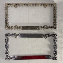 Vintage Chain-Link and Dollar Signs License Plate Frames